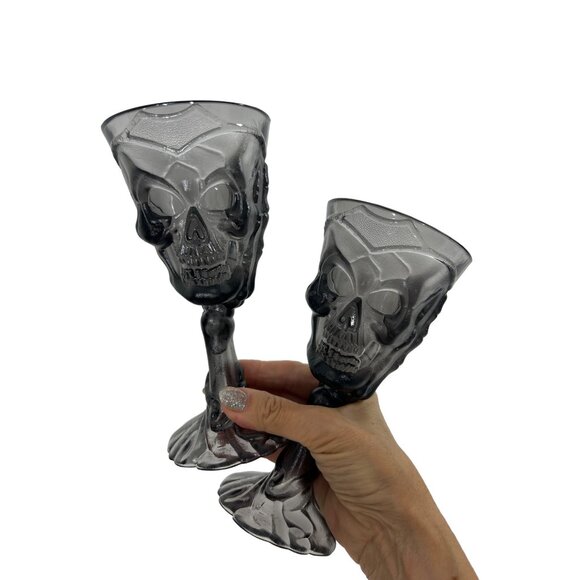 Halloween Black Skeleton Pitcher 2 Goblets Serveware Bar Dining Party Decoration - Picture 5 of 14